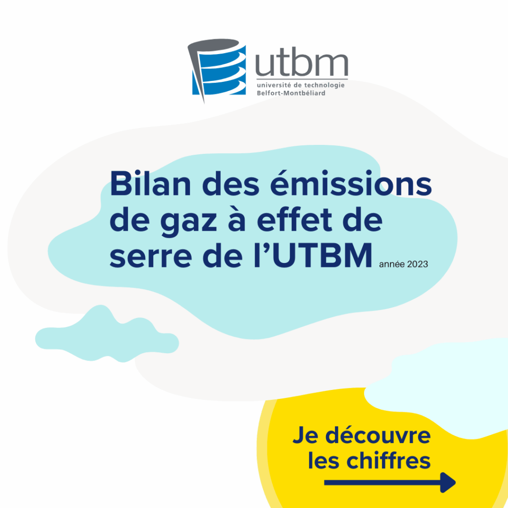Infographie bilan des émissions de gaz à effet de serre de l'UTBM