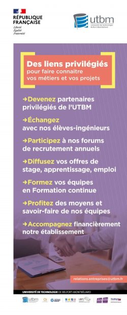 visuel kakemono Relations Entreprises valorisant les partenariats entreprises