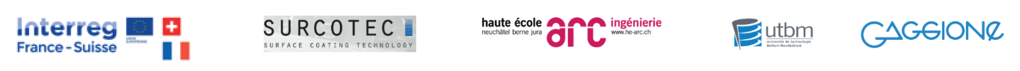 bandeau logo interreg France Suisse / surcotec / ARC / UTBM / Gaggione