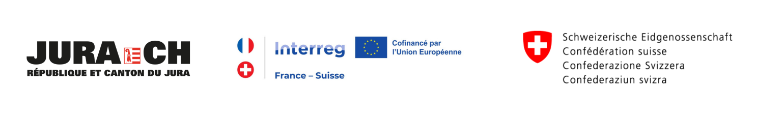 bandeau logo République et canton du jura / interreg / Confédération Suisse