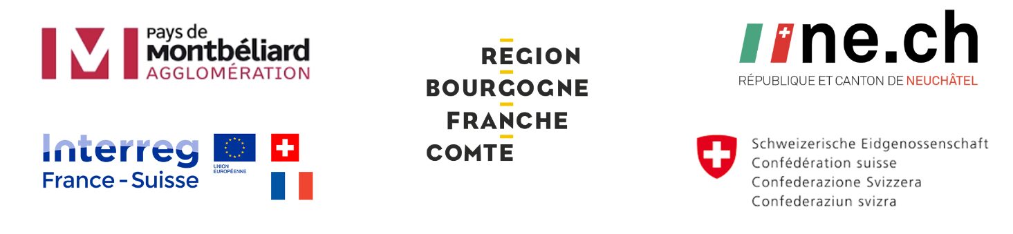 Bandeau logo PMA / Region BFC / Republique et canton de Neuchâtel / Interreg / Confédération Suisse